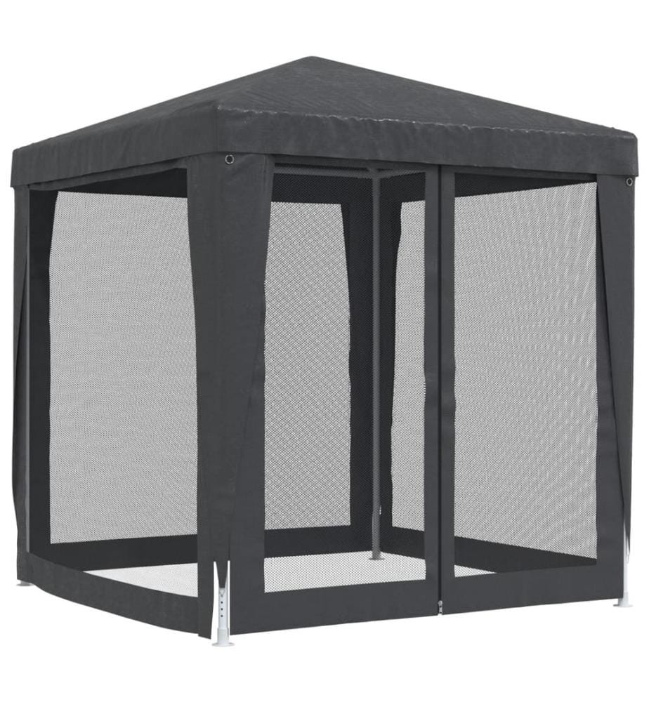 Partyzelt mit 4 Mesh-Seitenwänden Anthrazit 2x2 m HDPE