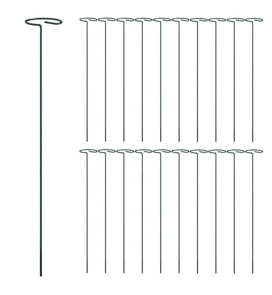 Piquets pour plantes de jardin 20 pcs vert foncé 40 cm acier
