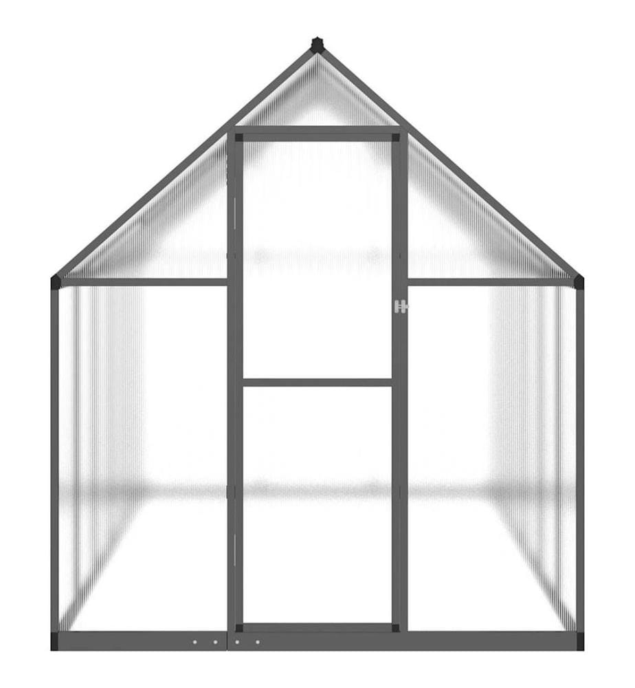 Gewächshaus mit Fundamentrahmen Anthrazit 334x169x195 cm Alu