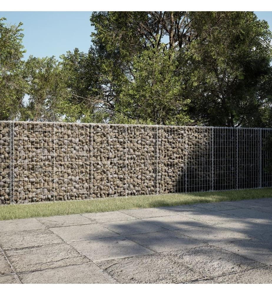 Gabione mit Deckel 600x50x100 cm Verzinktes Eisen