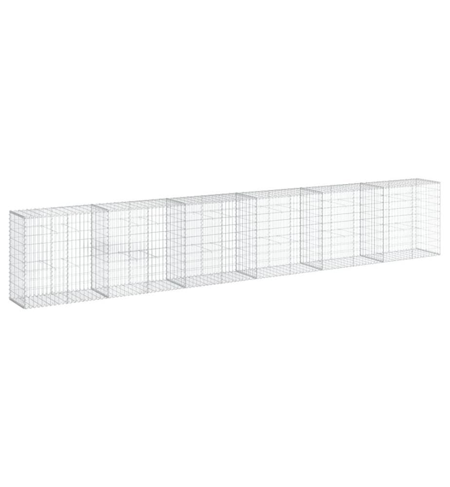 Gabione mit Deckel 600x50x100 cm Verzinktes Eisen