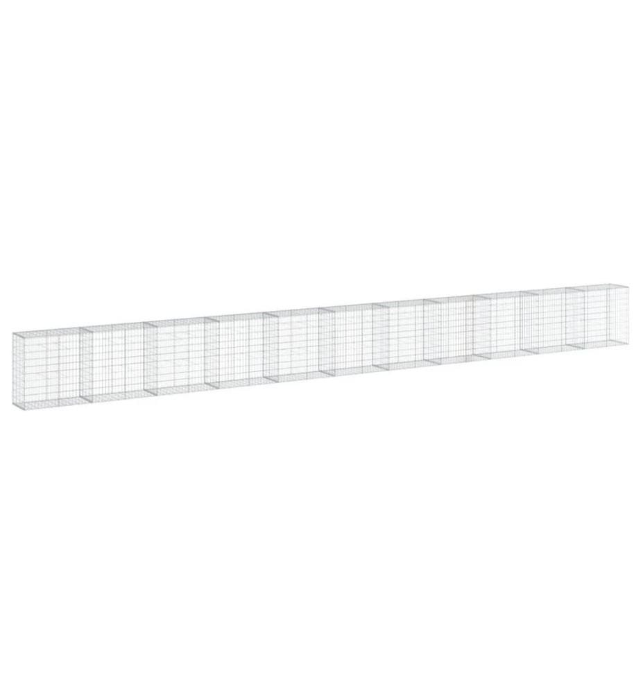 Gabione mit Deckel 1100x50x100 cm Verzinktes Eisen