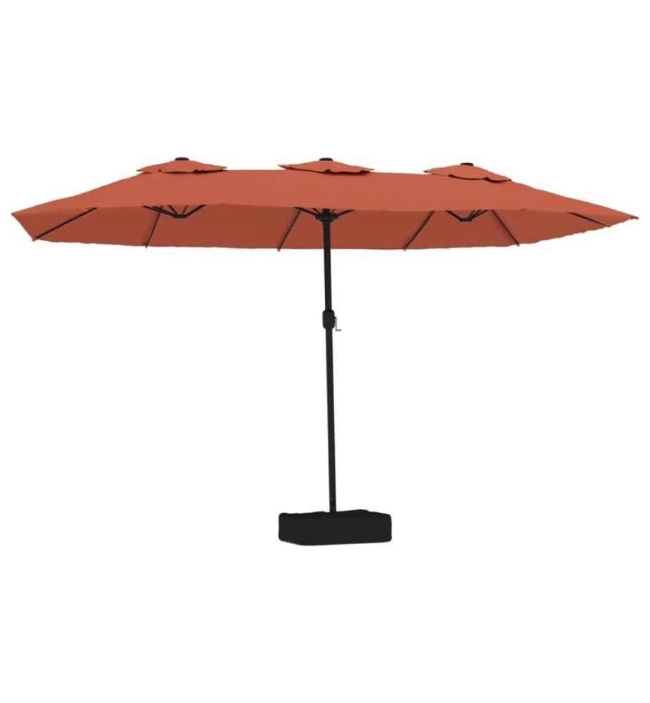 Parasol de jardin à double tête avec LED terre cuite 449x265 cm