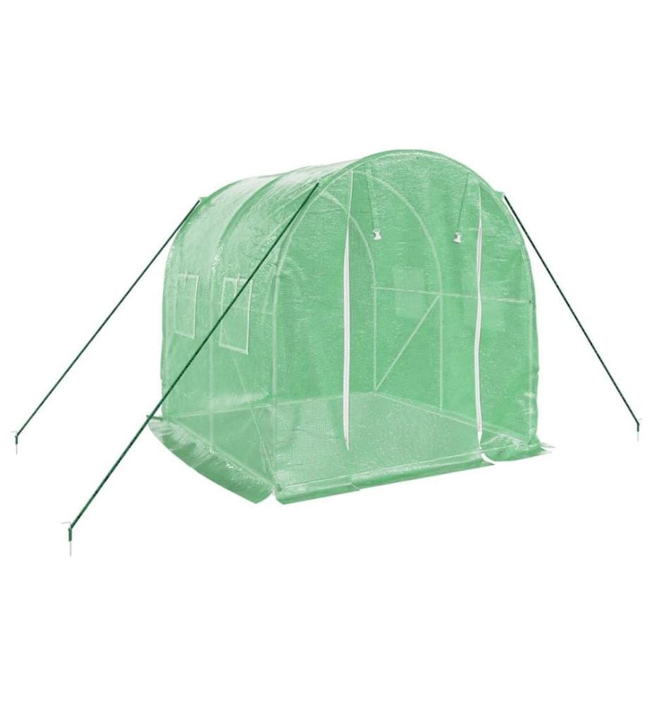 Gewächshaus mit Stahlrahmen Grün 4 m² 2x2x2 m