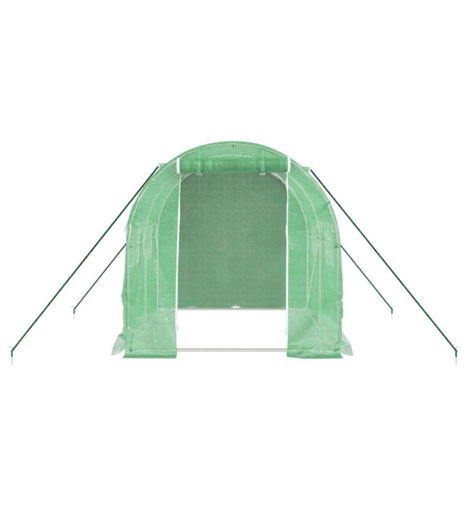 Gewächshaus mit Stahlrahmen Grün 4 m² 2x2x2 m