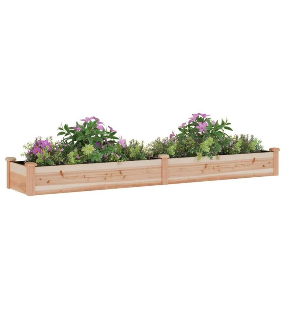 Lit surélevé de jardin doublure 240x45x25 cm bois massif sapin