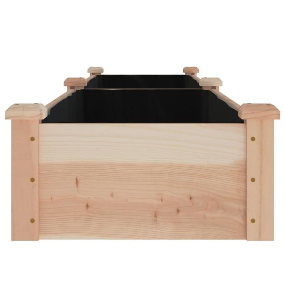 Lit surélevé de jardin doublure 240x45x25 cm bois massif sapin