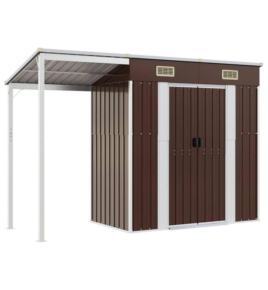 Gartenhaus mit Schleppdach Braun 277x107x181 cm Stahl