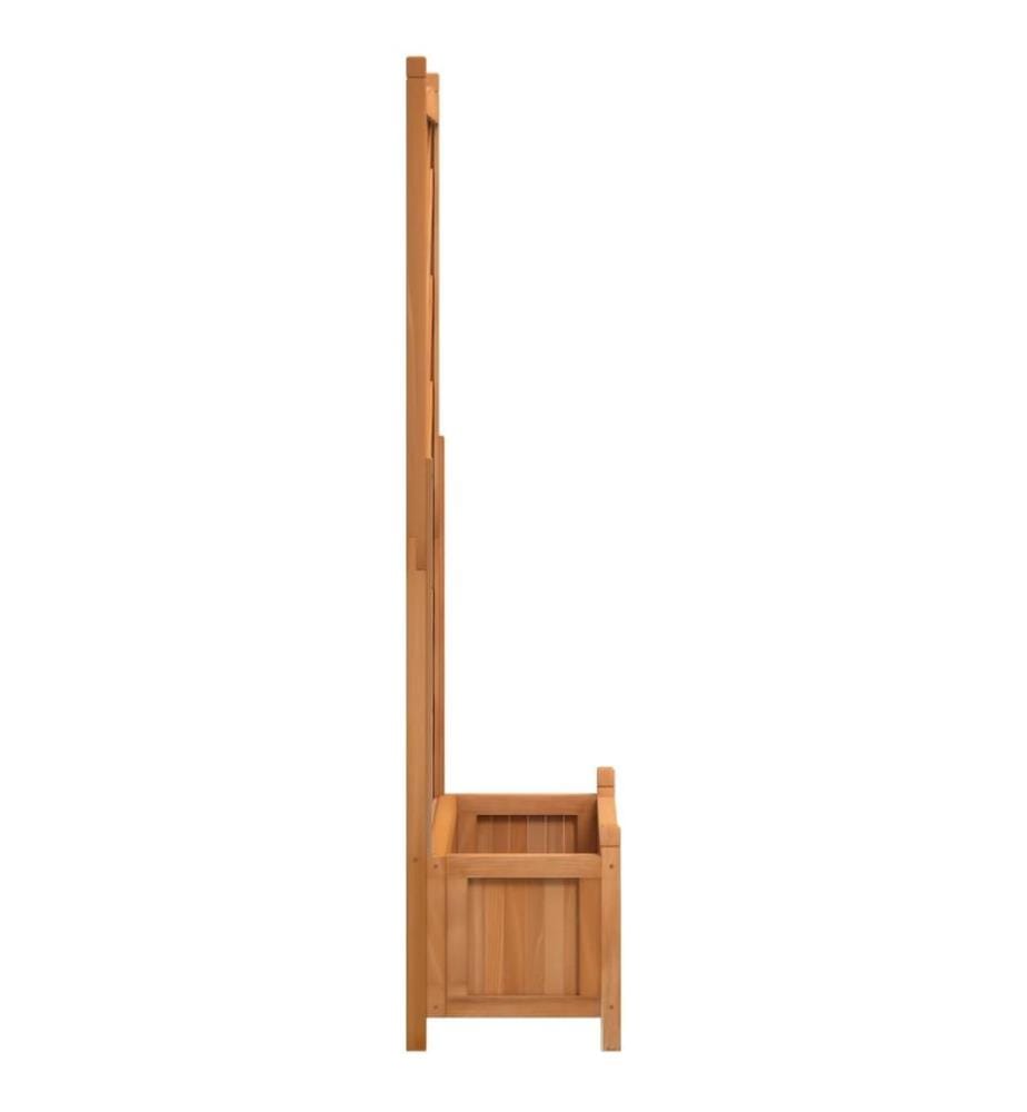 Jardinière avec treillis marron bois massif de sapin