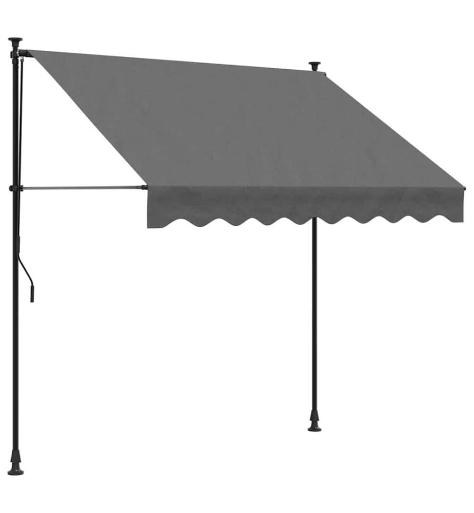 Auvent rétractable anthracite 200x150 m tissu et acier