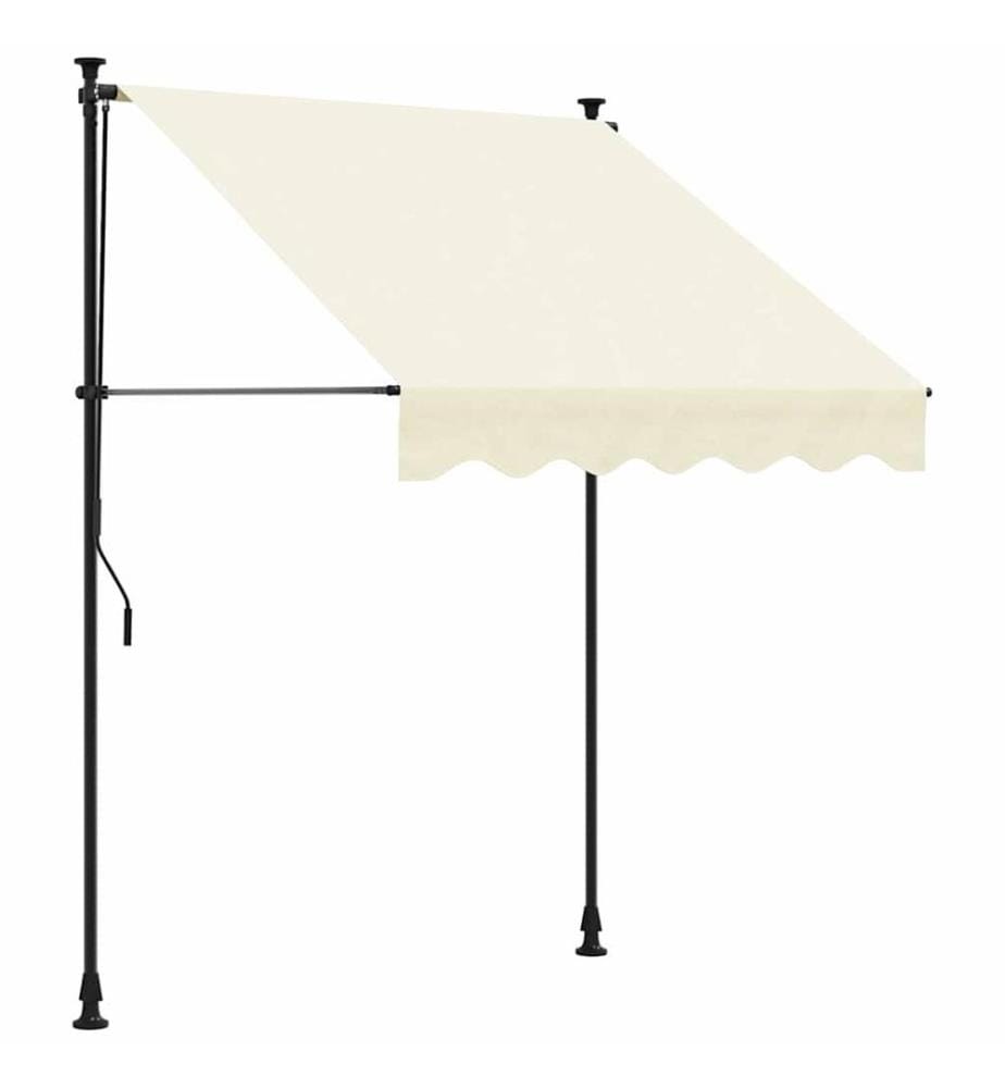 Auvent rétractable crème 200x115 cm tissu et acier