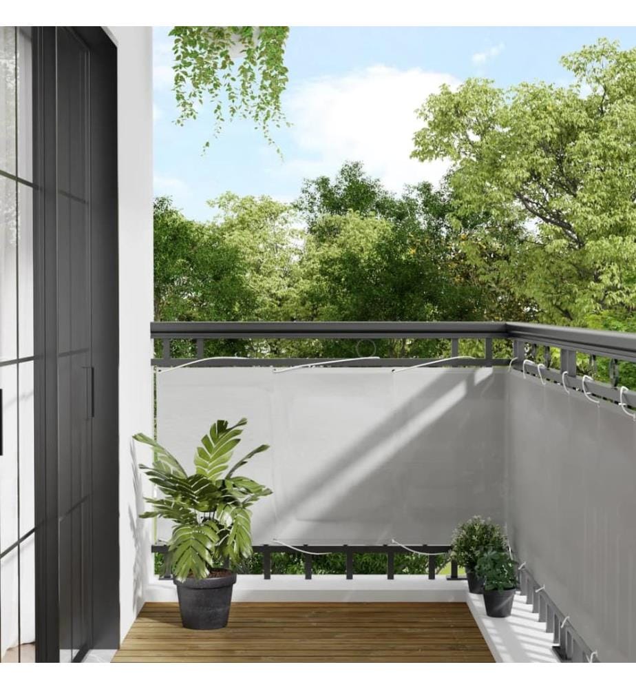 Écran de balcon gris clair 75x500 cm 100% polyester oxford