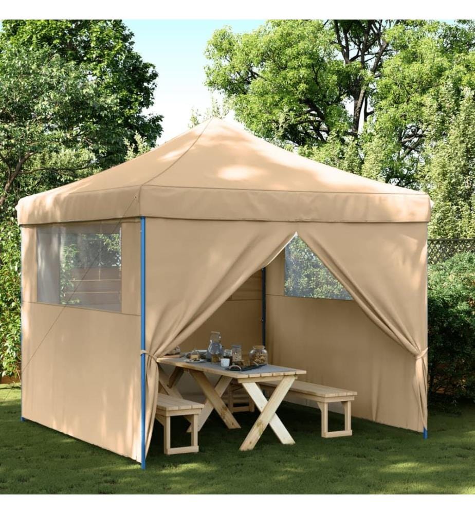 Tente de réception pliable escamotable avec 4 parois latérales