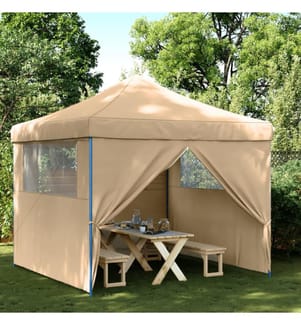 Tente de réception pliable escamotable avec 4 parois latérales