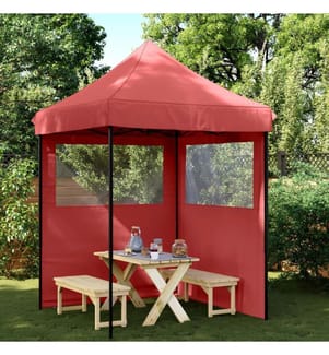 Tente de réception pliable escamotable avec 2 parois latérales