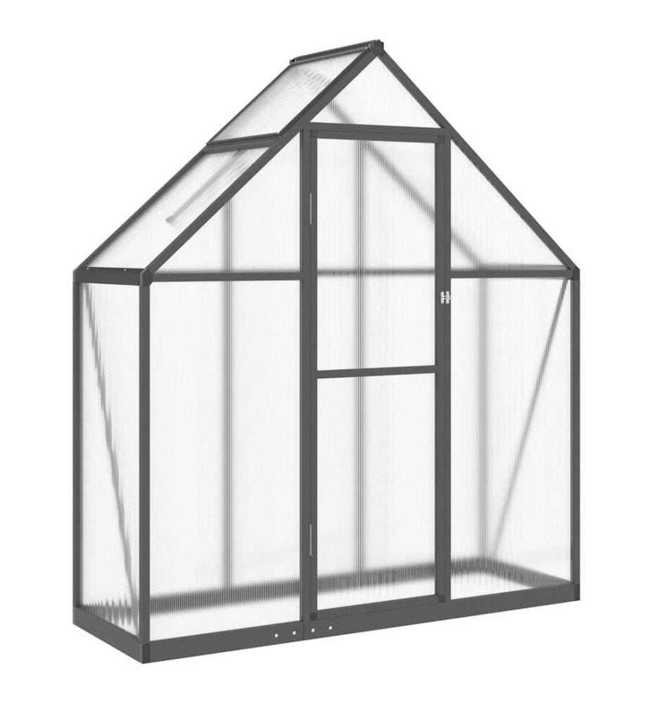 Gewächshaus mit Fundamentrahmen Anthrazit 169x58x195 cm Alu