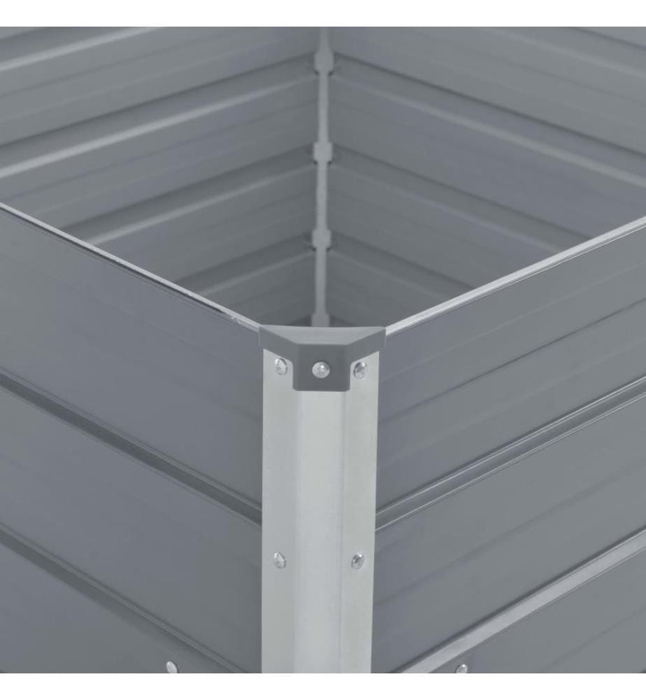Jardinière 100x100x77 cm Acier galvanisé Gris