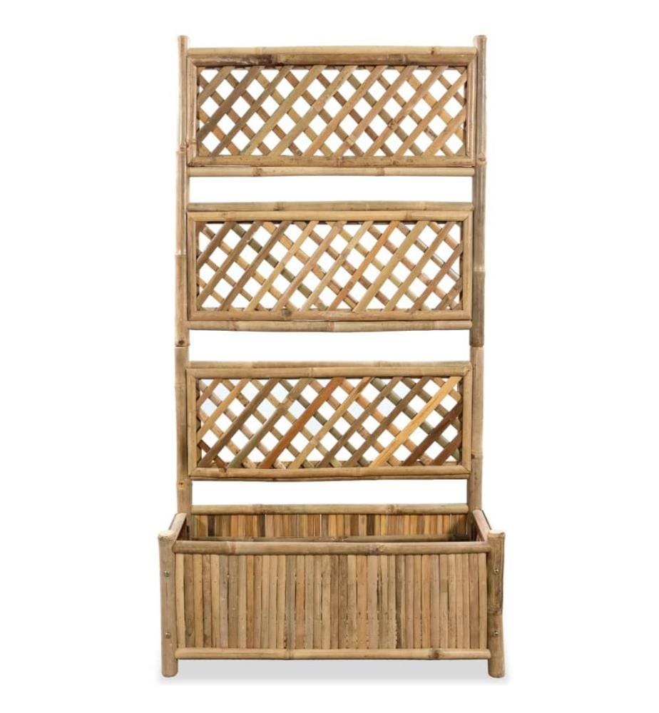 Lit surélevé de jardin avec treillis Bambou 70 cm