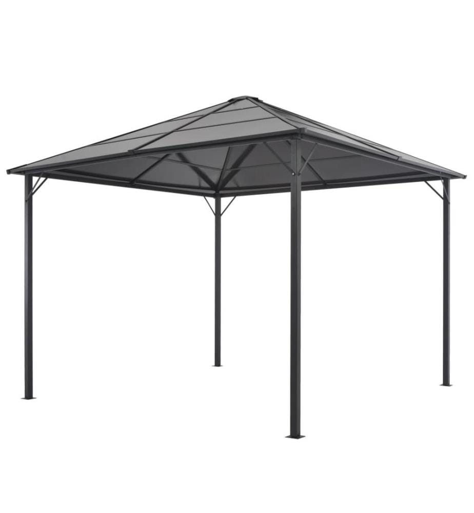 Gartenpavillon mit Dach Aluminium 3×3 m Anthrazit