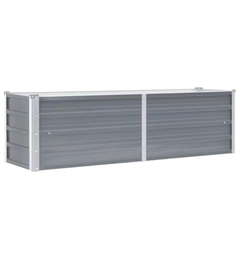 Lit surélevé de jardin Acier galvanisé 160x40x45 cm Gris