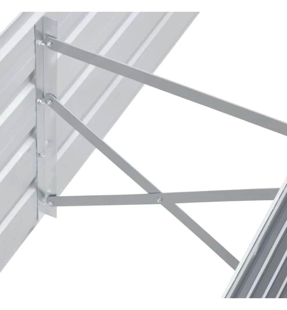 Lit surélevé de jardin Acier galvanisé 160x40x45 cm Gris