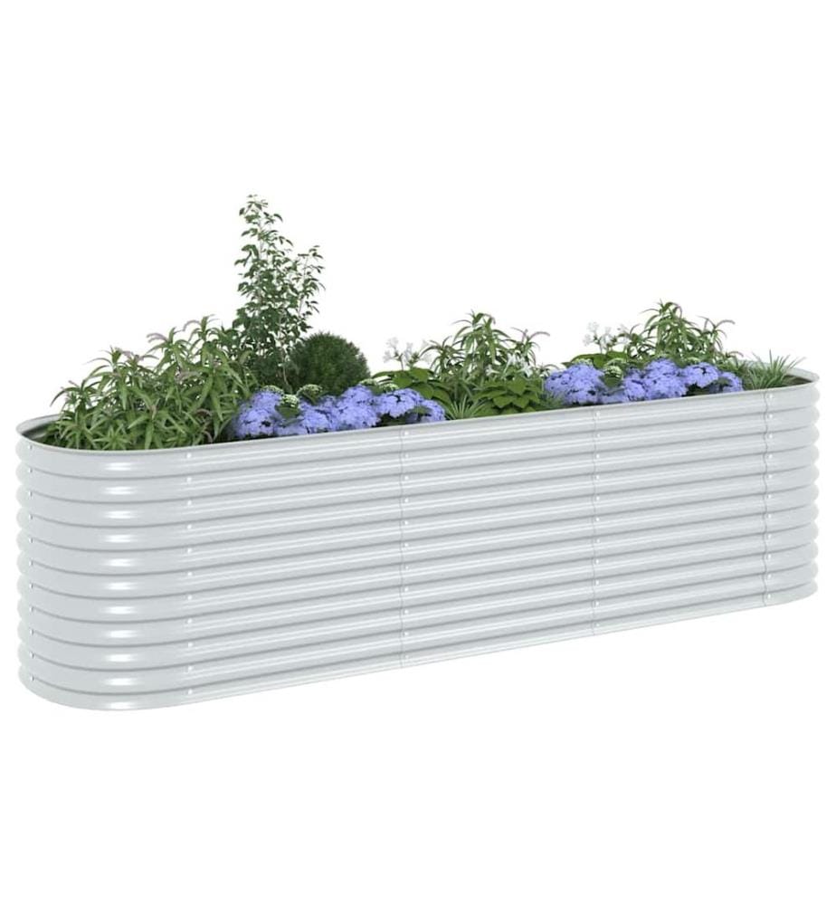 Garten-Hochbeet 320x80x81 cm Verzinkter Stahl Silbern