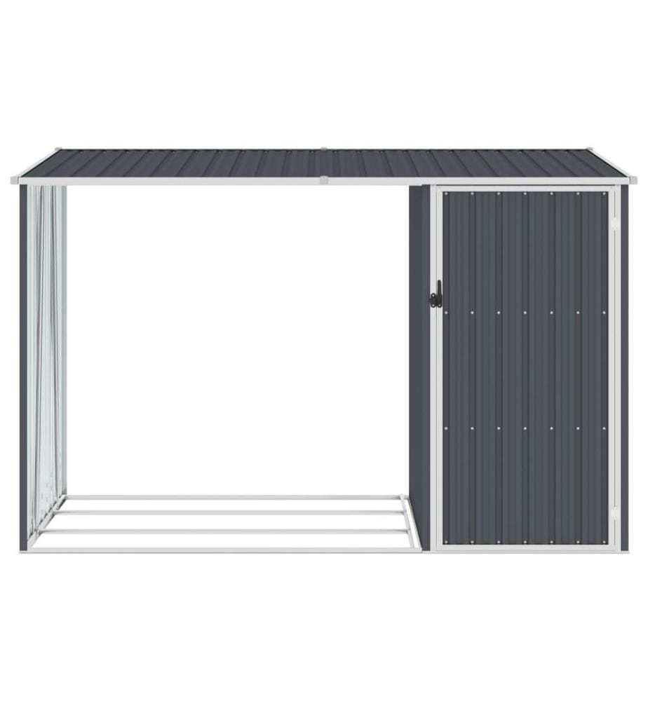 Abri à bois de jardin Anthracite 245x98x159 cm Acier galvanisé