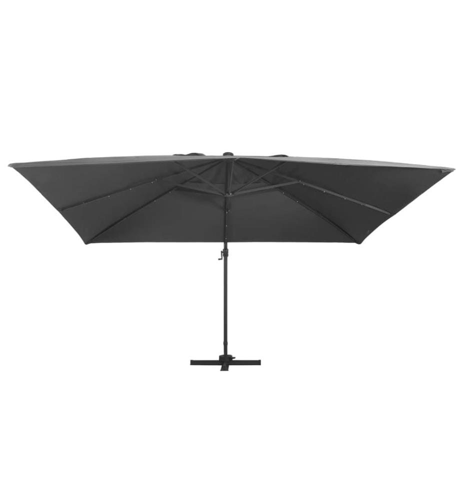 Ampelschirm mit LED-Beleuchtung Alu-Mast 400x300 cm Anthrazit