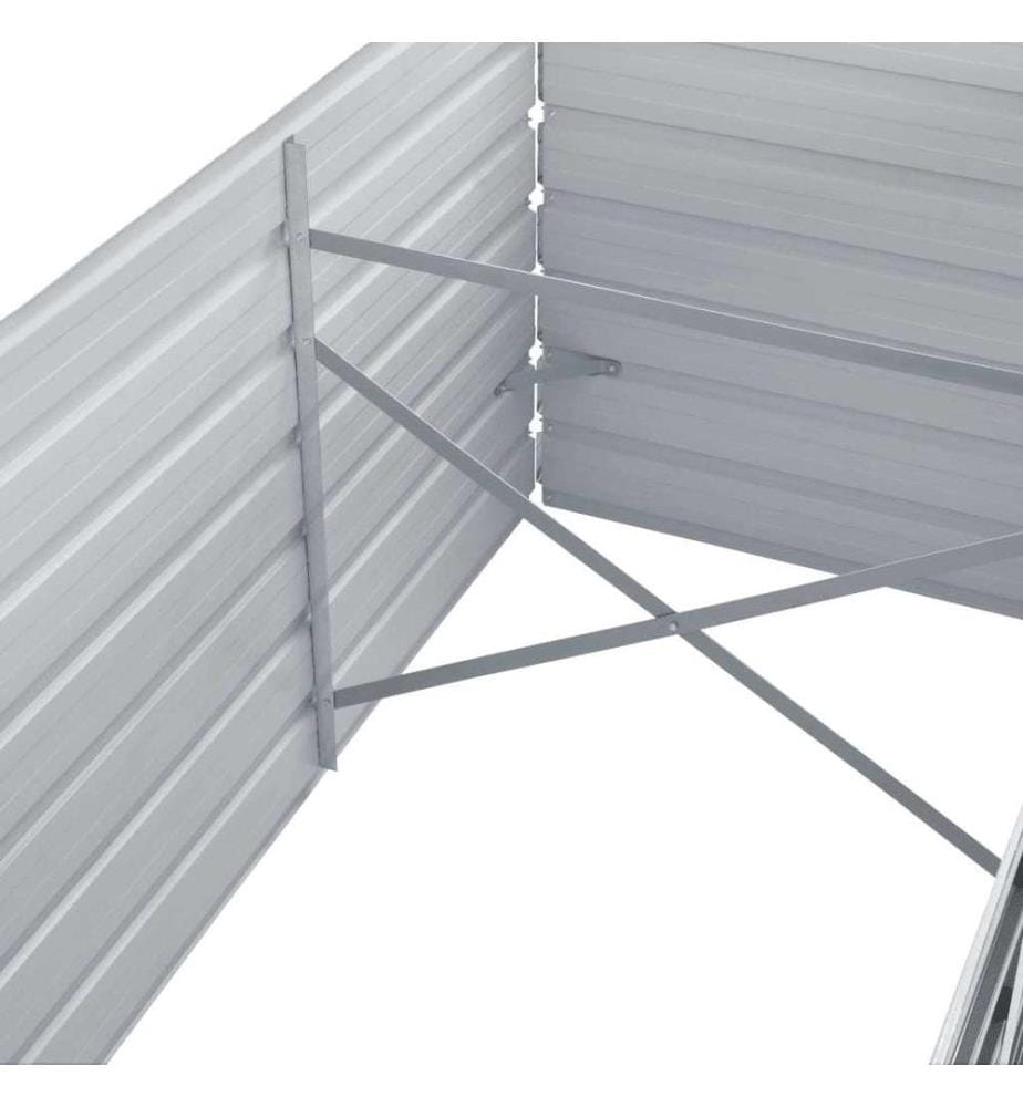 Hochbeet 160 x 80 x 45 cm Verzinkter Stahl Grau