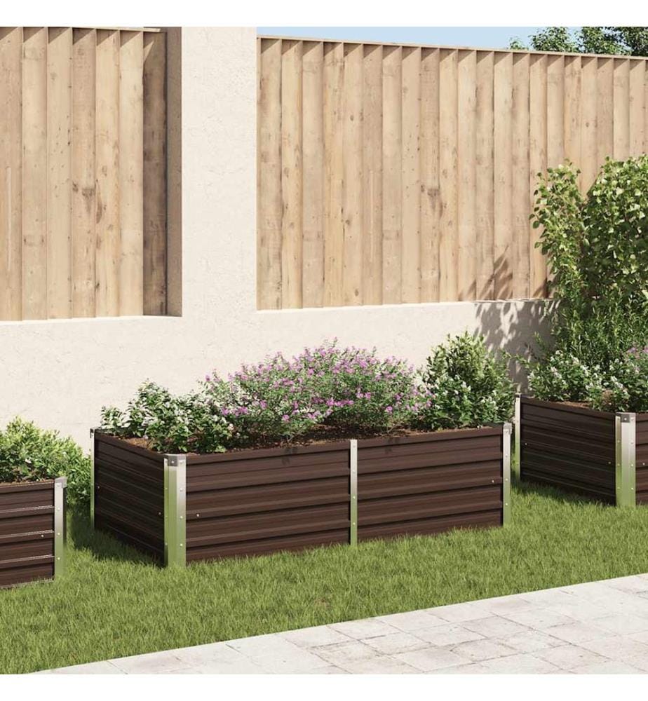 Jardinière 160 x 80 x 45 cm Acier galvanisé Marron