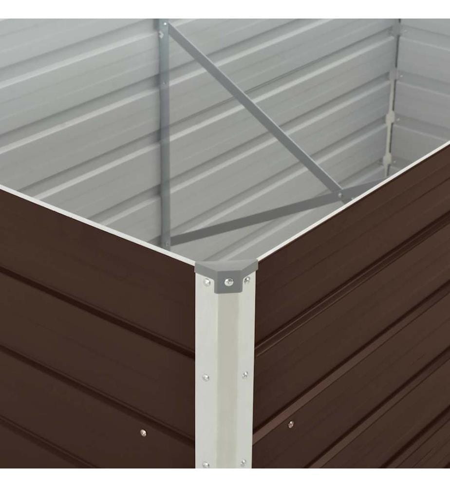 Jardinière 160 x 80 x 45 cm Acier galvanisé Marron