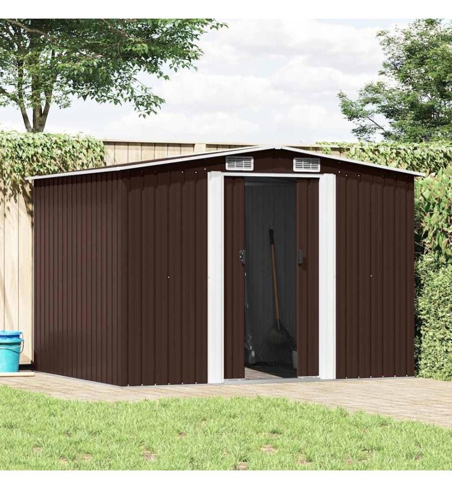 Abri de stockage pour jardin Marron 257x205x178 cm Acier