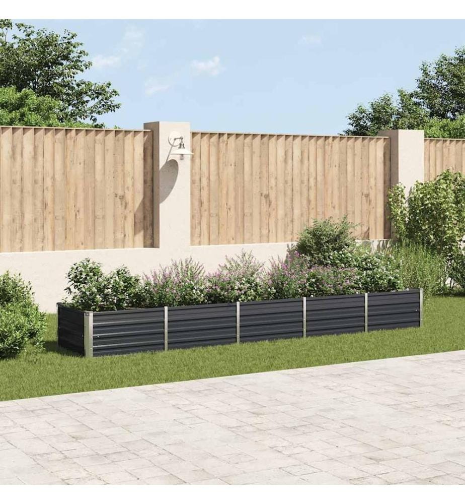 Garten-Hochbeet Verzinkter Stahl 400x80x45 cm Anthrazit
