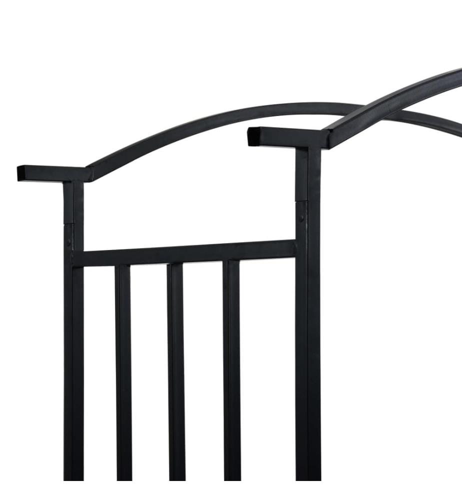 Voûte de jardin avec banc Noir 128x50x207 cm Fer