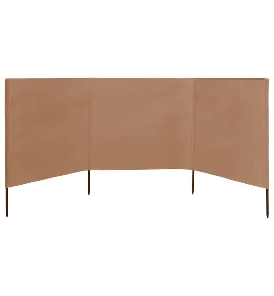 Paravent 3 panneaux Tissu 400 x 80 cm Taupe