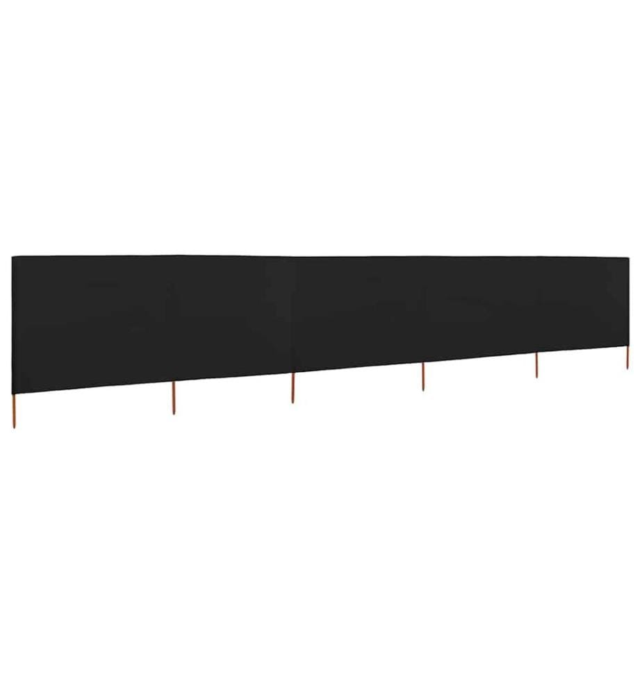 5-teiliges Windschutzgewebe 600 x 160 cm Schwarz
