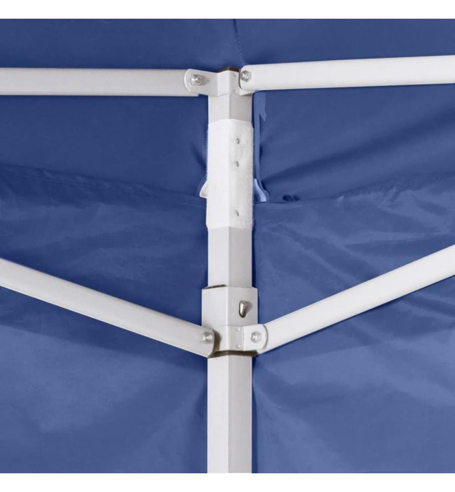 Profi-Partyzelt Faltbar mit 2 Seitenwänden 2×2m Stahl Blau