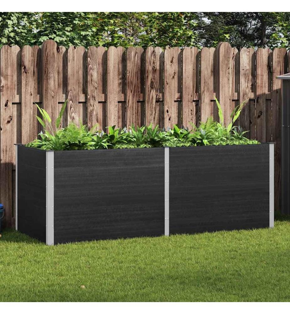Garten-Hochbeet 250 x 100 x 91 cm WPC Grau