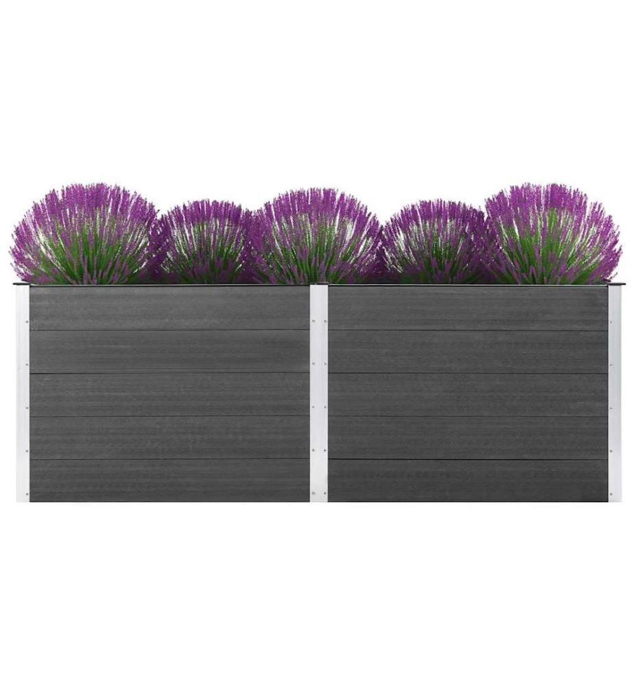 Garten-Hochbeet 250 x 100 x 91 cm WPC Grau
