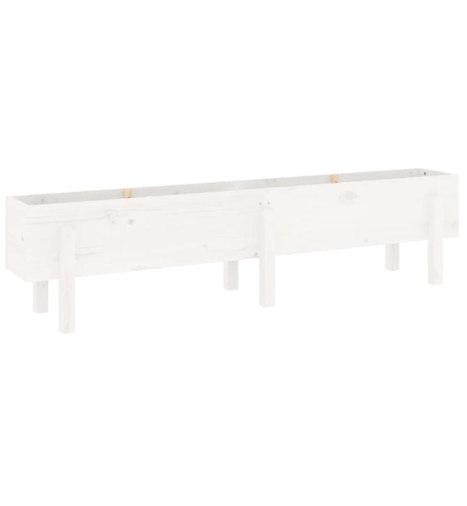Hochbeet Weiss 160x30x38 cm Massivholz Kiefer