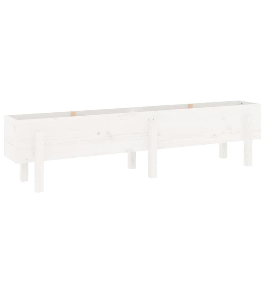 Hochbeet Weiss 160x30x38 cm Massivholz Kiefer