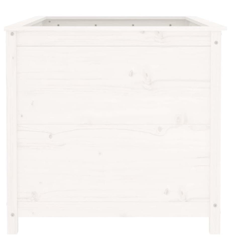 Hochbeet Weiss 119,5x82,5x78 cm Massivholz Kiefer