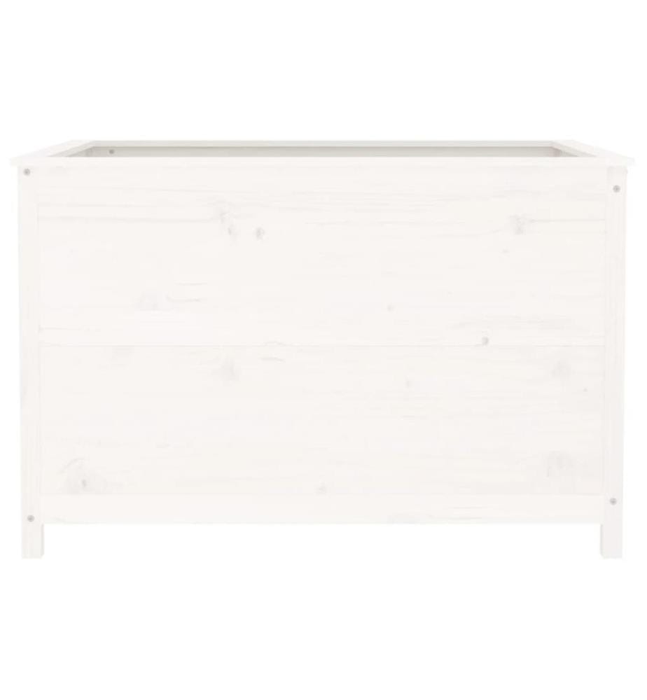 Hochbeet Weiss 119,5x82,5x78 cm Massivholz Kiefer
