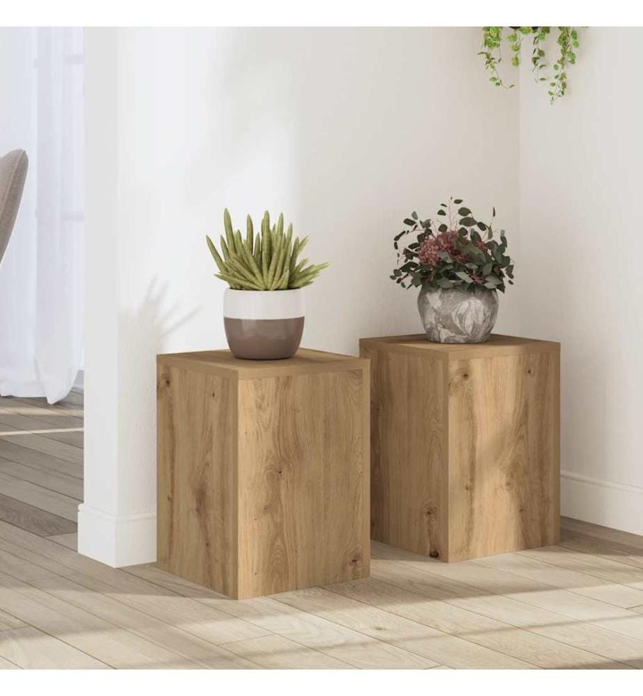 Supports pour plantes 2 pcs chêne artisanal bois d'ingénierie
