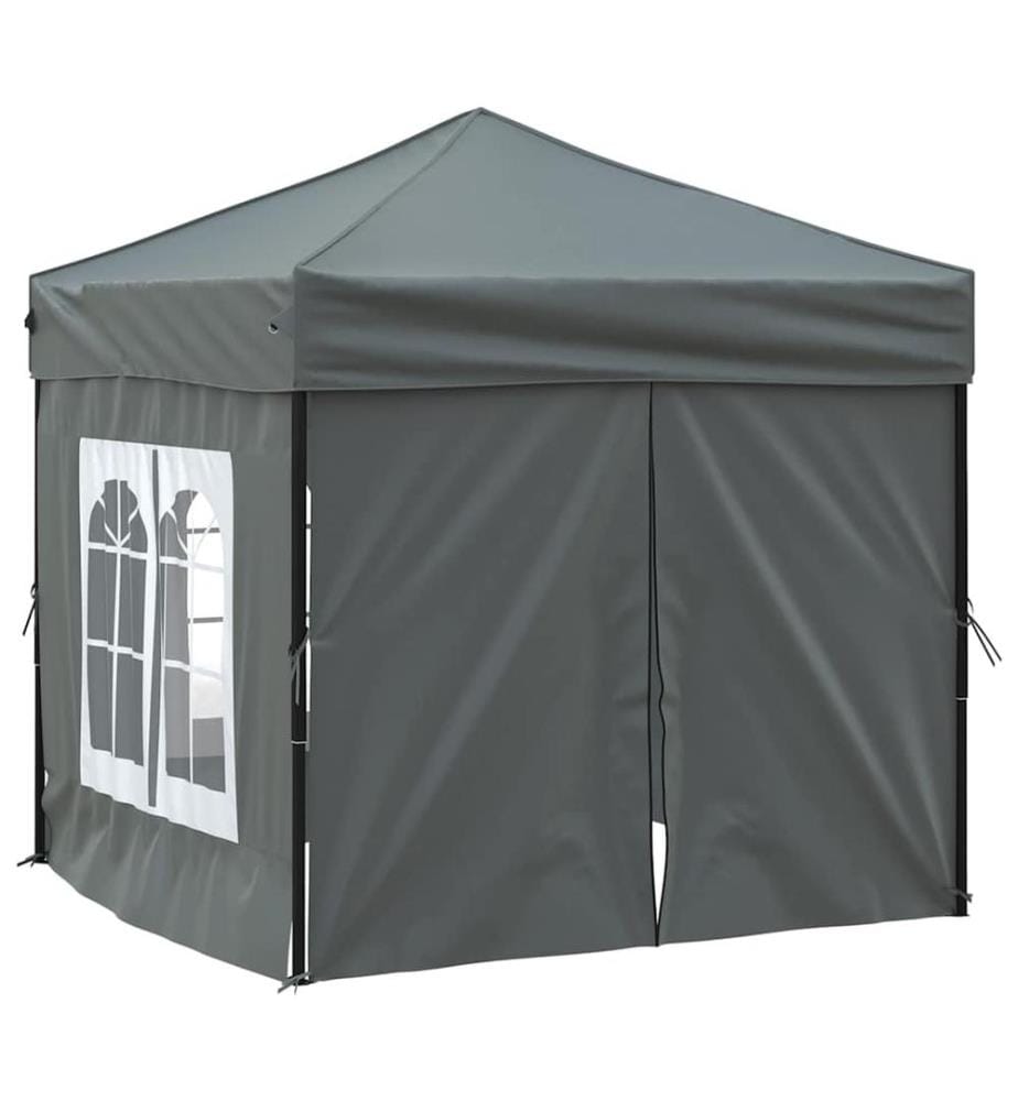 Tente de réception pliable avec parois Anthracite 2x2 m