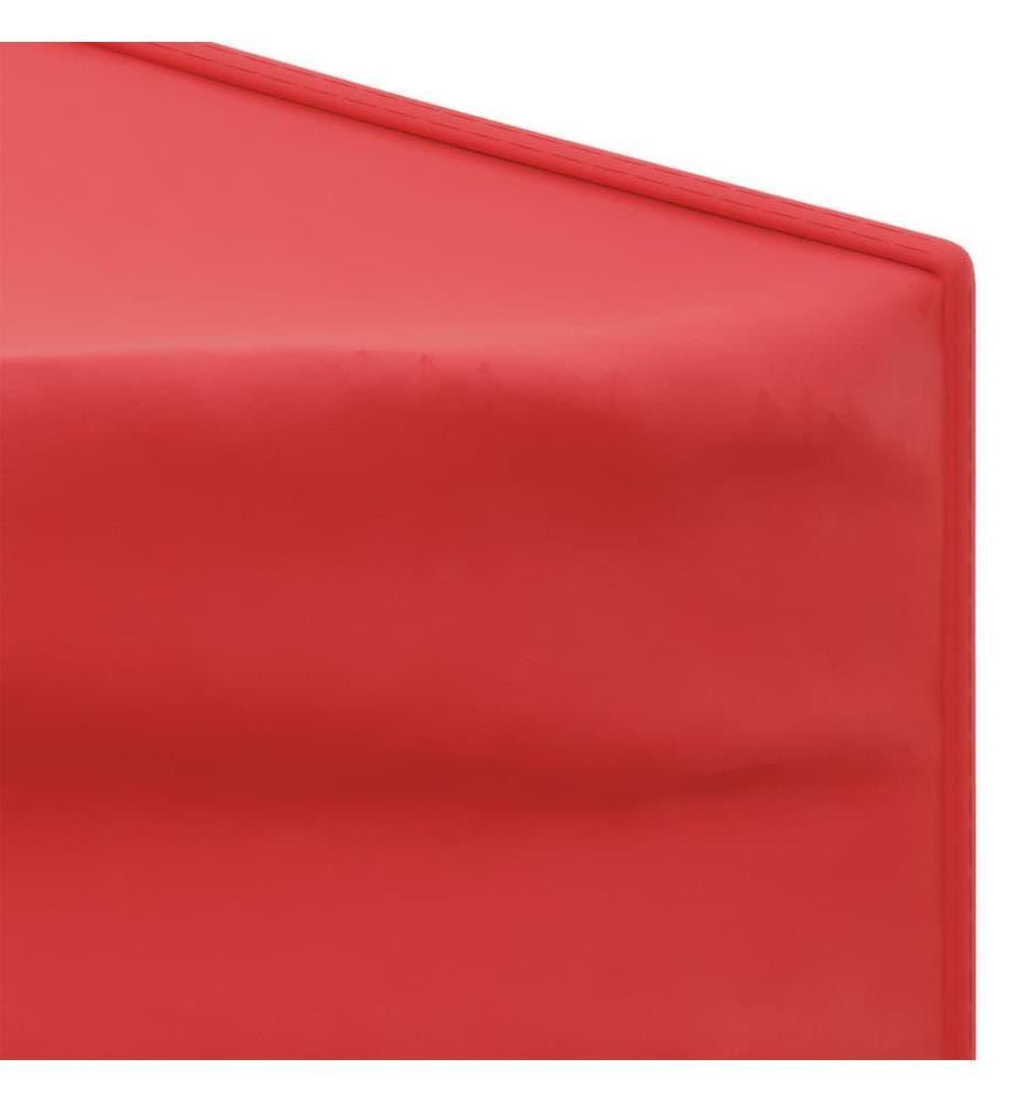 Tente de réception pliable avec parois Rouge 3x3 m
