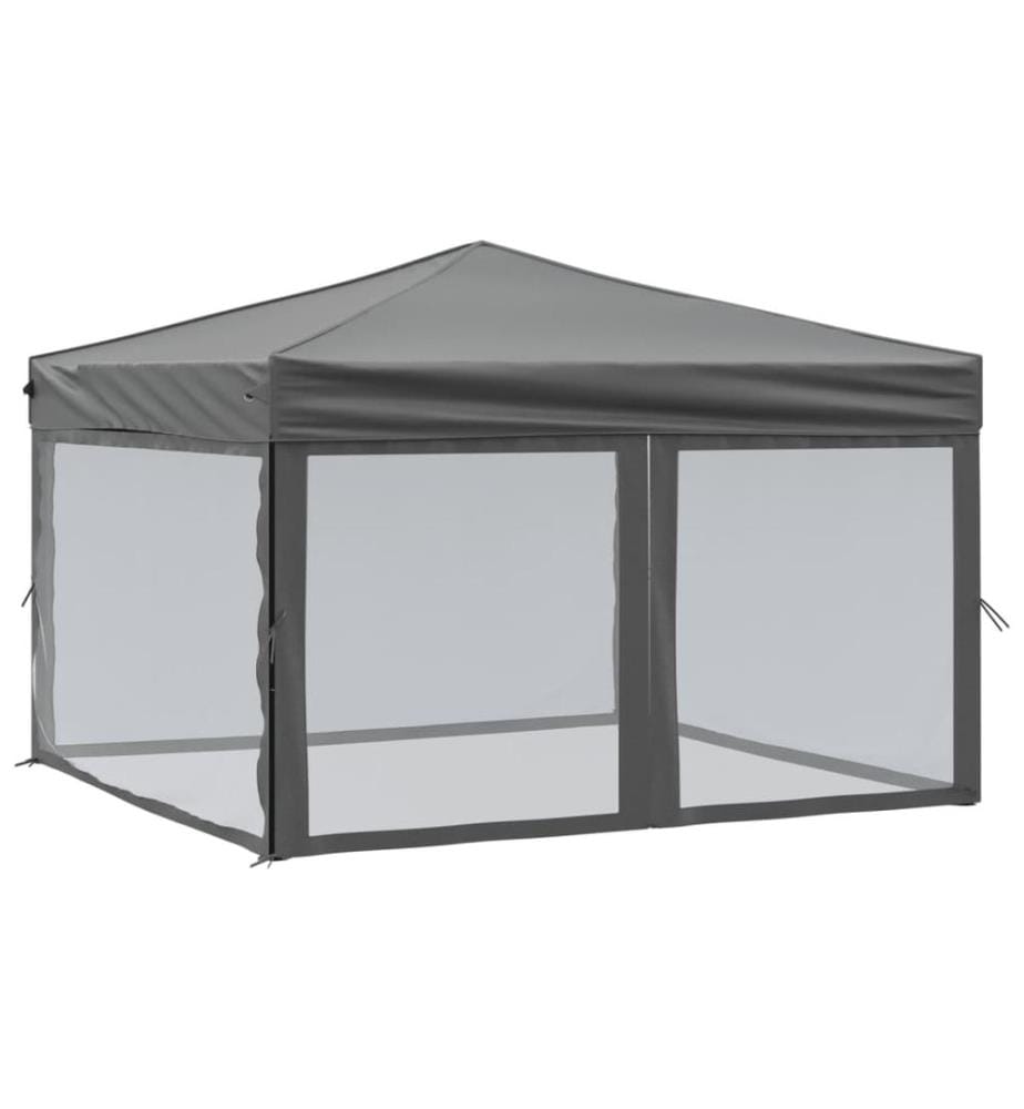 Tente de réception pliable avec parois Anthracite 3x3 m