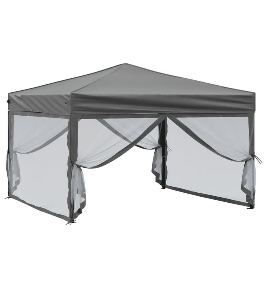 Tente de réception pliable avec parois Anthracite 3x3 m