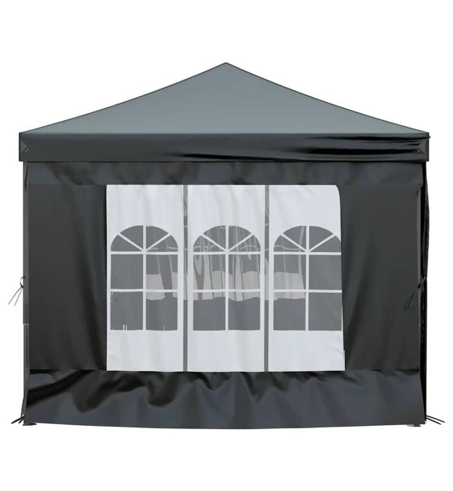 Tente de réception pliable avec parois Noir 3x6 m