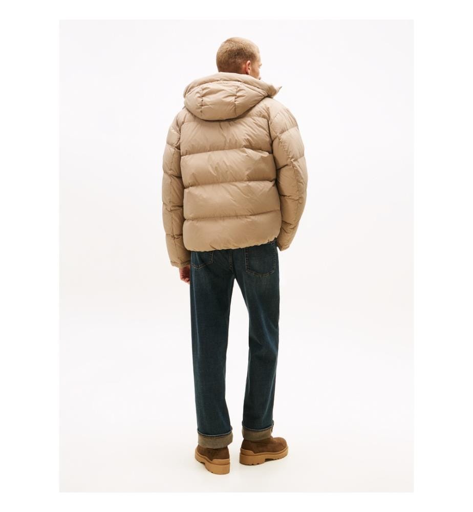 Daunenjacke mit Kapuze - Taupe